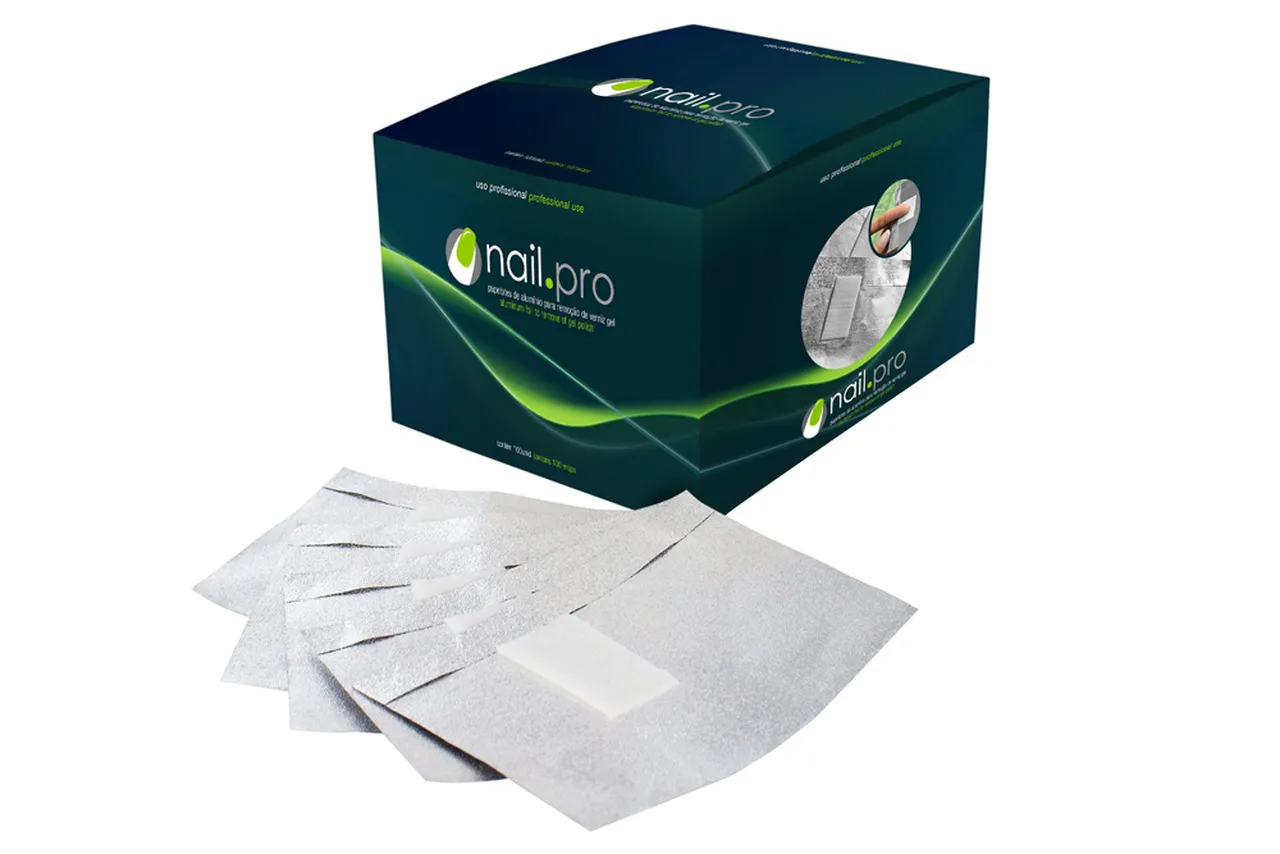 Almohadillas de papel aluminio para esmalte en gel RickiParodi Nailpro 100 pzs