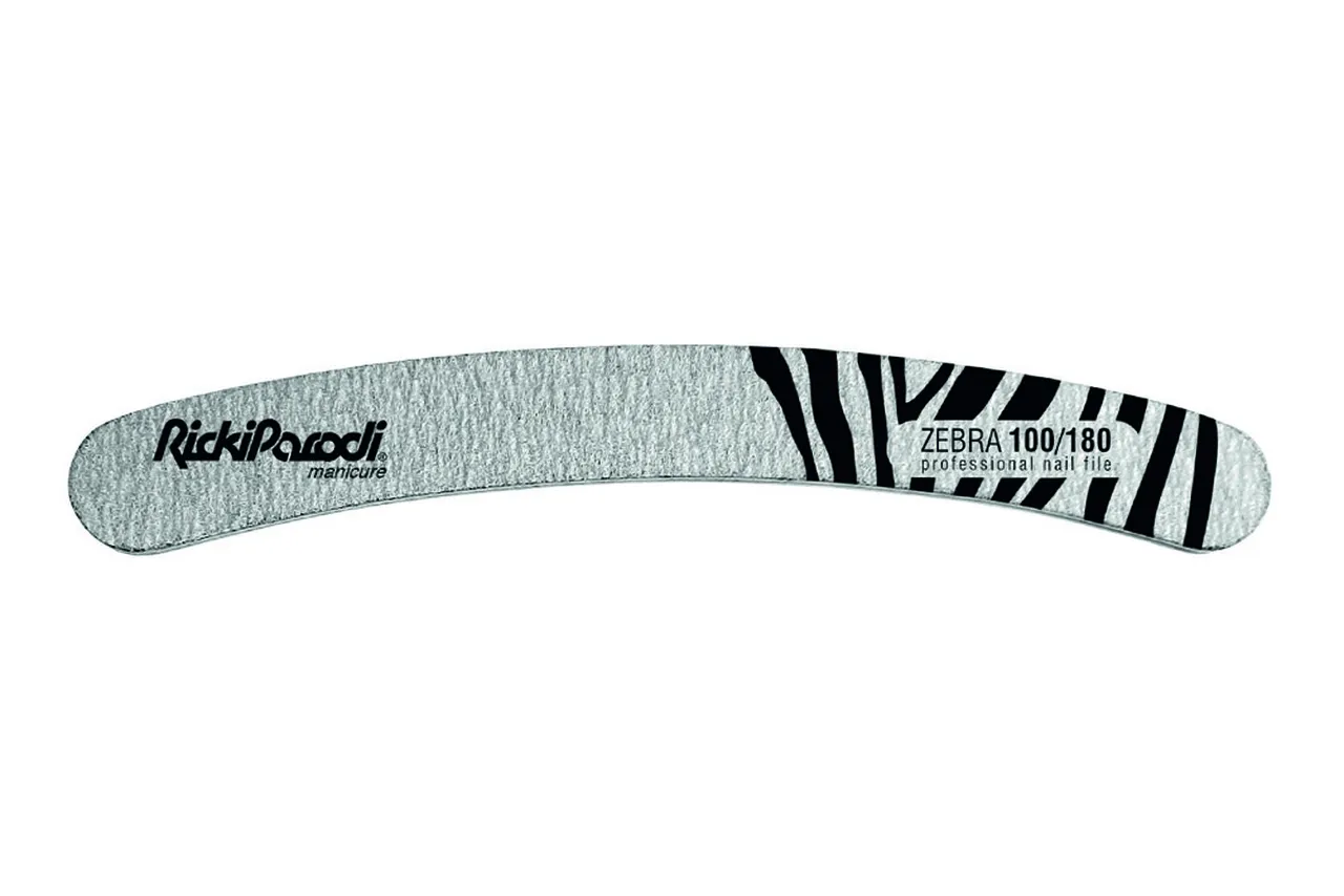 Lima de uñas RickiParodi Colección Zebra Curva Redonda Acolchada 100/180 10 unidades