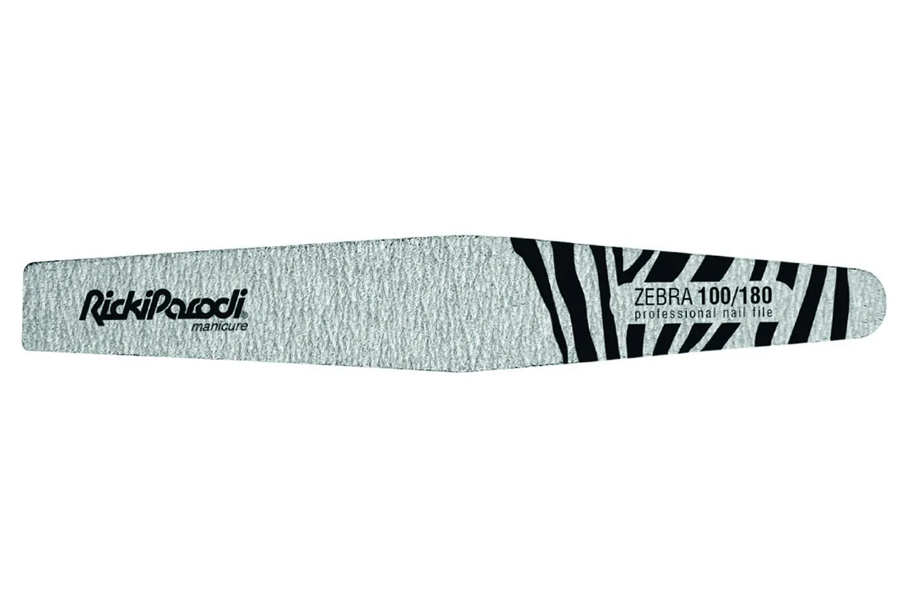 Lima de uñas RickiParodi Colección Zebra Trapecio Acolchada 100/180 10 unidades