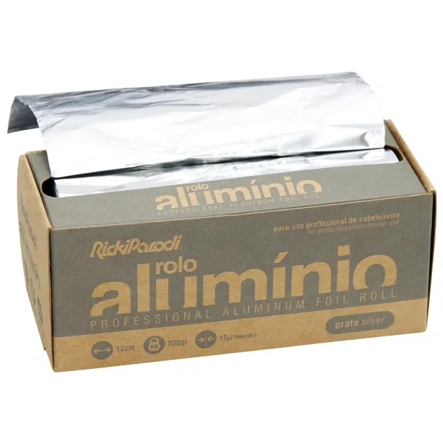 Rollo de aluminio para mechas RickiParodi Plateado 12 cm 300 g