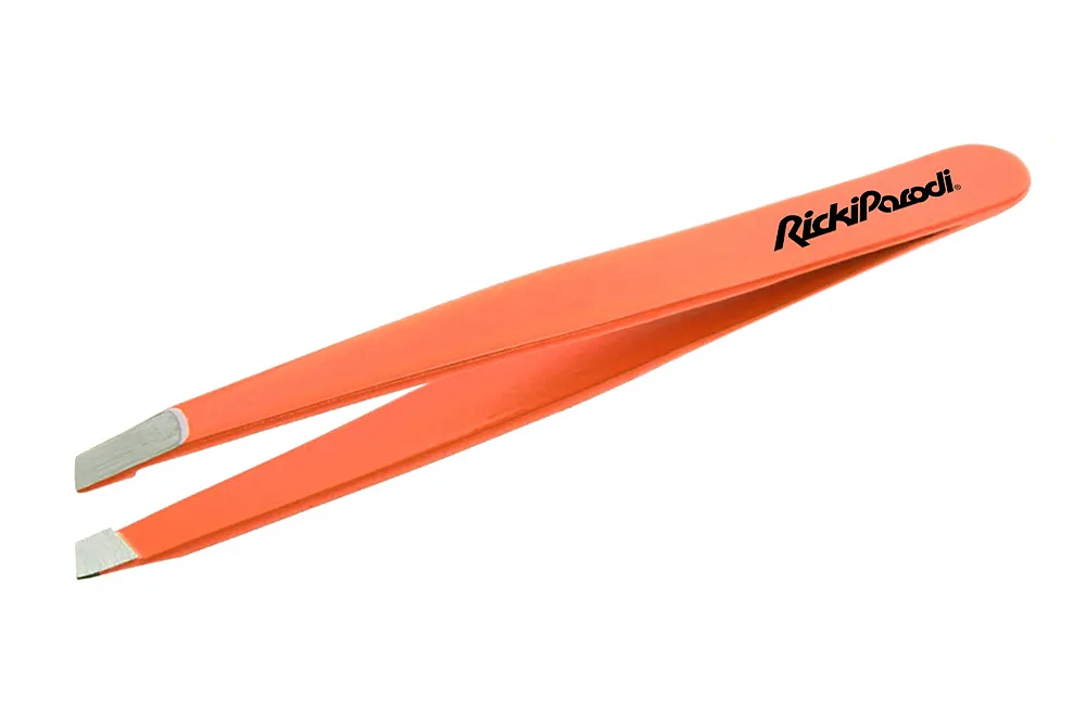 Pinzas Rickiparodi Biseladas Acero inoxidable Naranja 9 cm