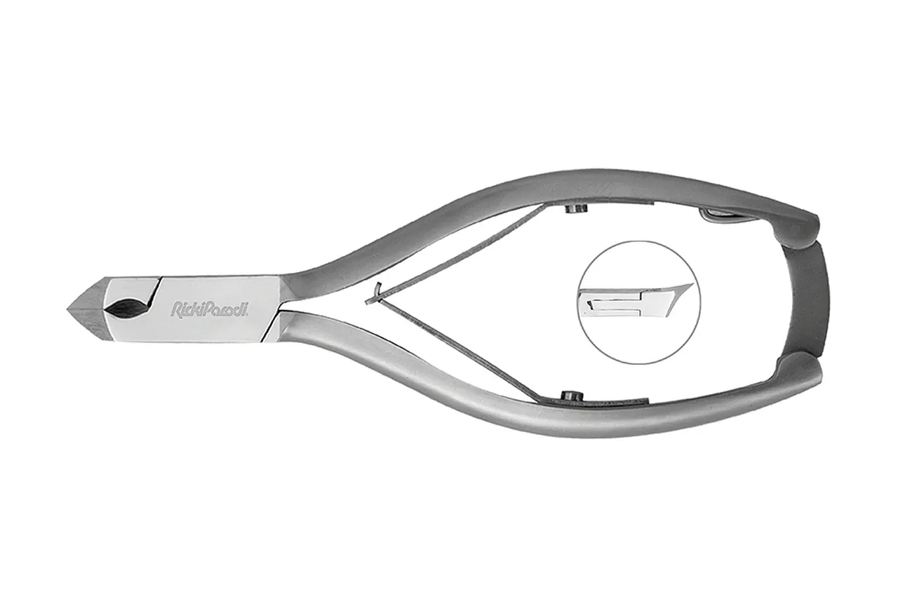 Cortaúñas Rickiparodi Acero inoxidable Corte frontal 1/4 luna 14 cm