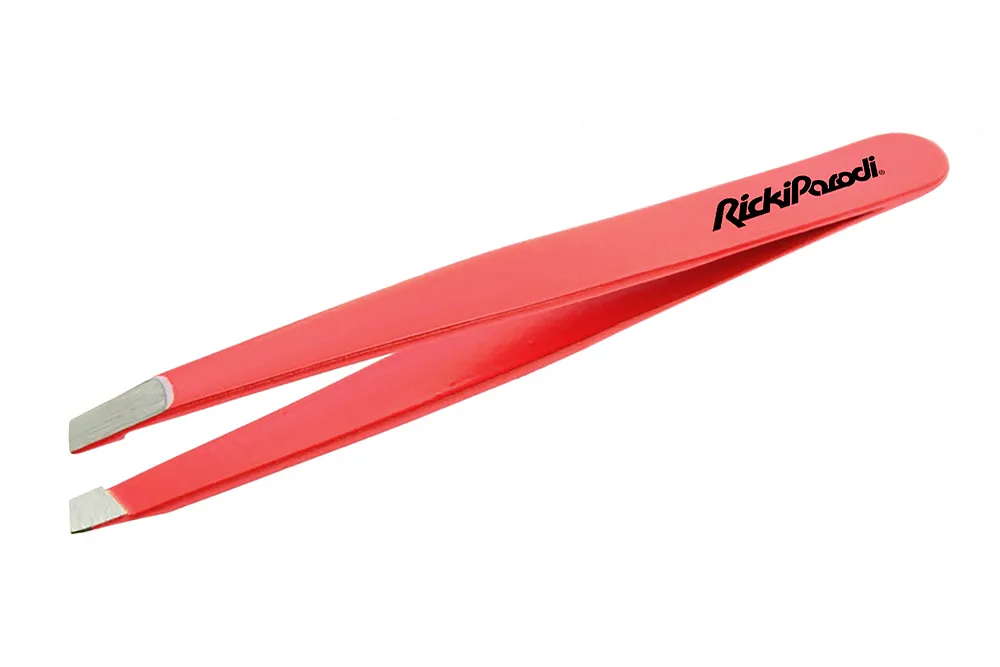 Pinzas Rickiparodi Biseladas Acero inoxidable Rojas 9 cm