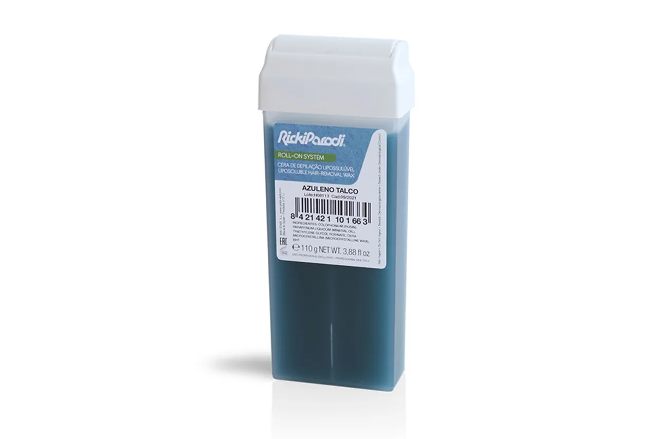 Rollo cera tibia cartucho Rickiparodi Talco de Azuleno 110 ml