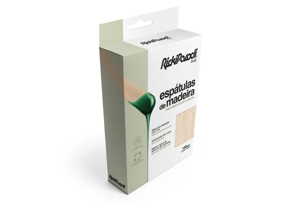 Paleta de cera RickiParodi madera 11 cm 100 unidades