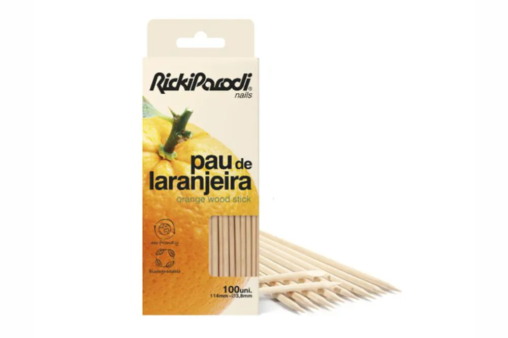 Palillo de manicura de madera RickiParodi doble 11.5 cm 100 unidades